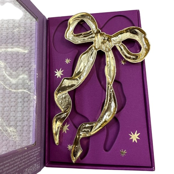 Anthropologie Set‎ Of 2 Candle Charms Gold Metal Bow Timeless Size 5\